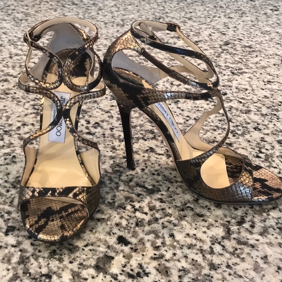 Jimmy Choo Python Lang Sandal - Picture 2 of 8